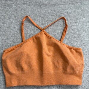 Orange Halter Sports Bra